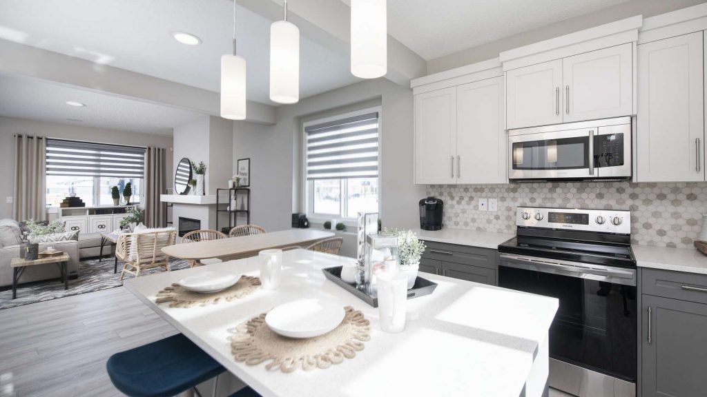 a look master builder townhome kitchen in wolf willow