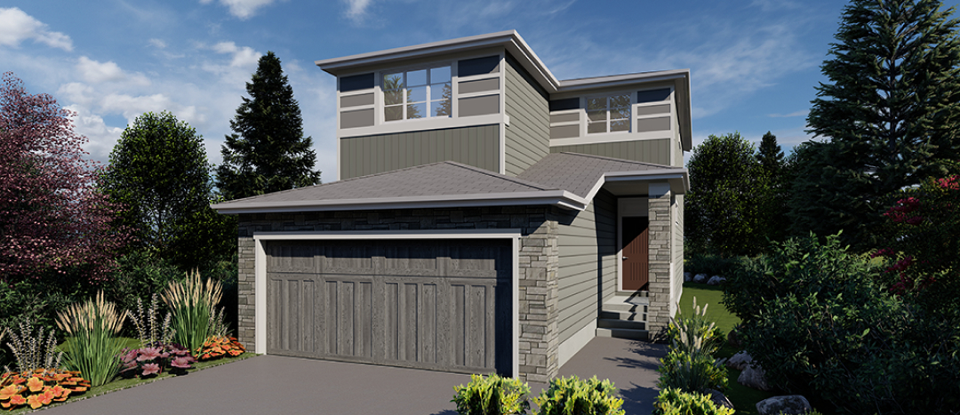 exterior rendering of westcreek homes linden model home