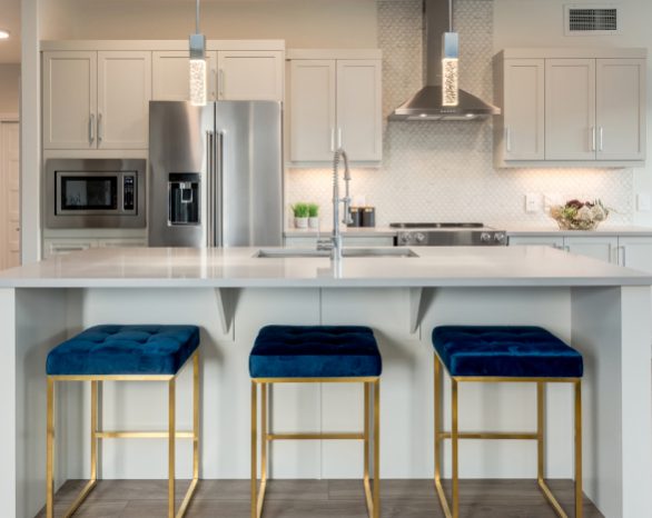 kitchen island in a cove properties condo