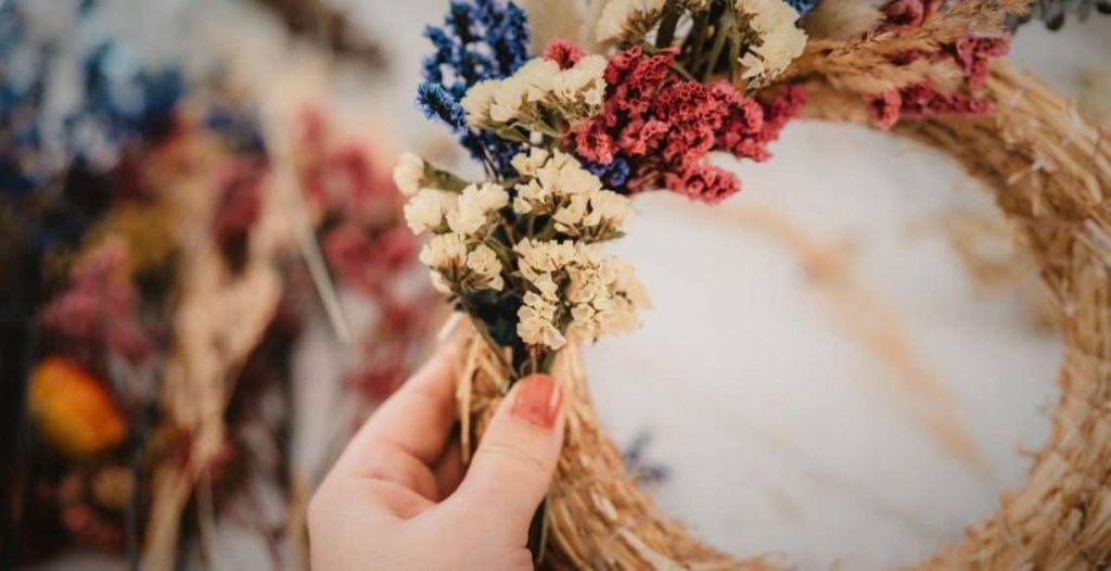 dried floral wreath