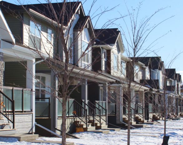 wintery streetscape in wolf willow